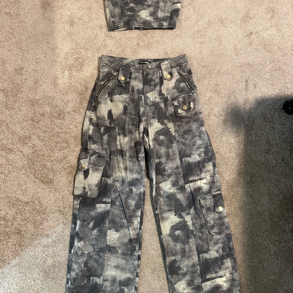 Fashion Nova Gray Cargo Pants